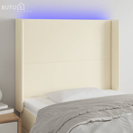 vidaXL krémszínű műbőr LED-es fejtámla 103x16x118/128 cm