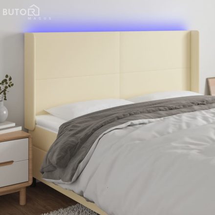 vidaXL krémszínű műbőr LED-es fejtámla 183x16x118/128 cm