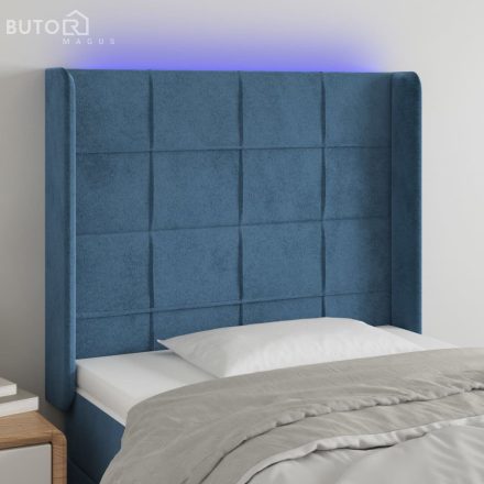 vidaXL sötétkék bársony LED-es fejtámla 103x16x118/128 cm