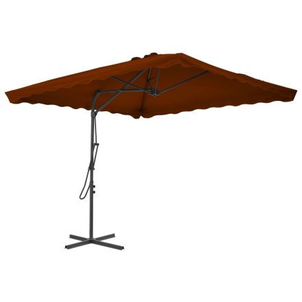 vidaXL terrakotta kültéri napernyő acélrúddal 250 x 250 x 230 cm 