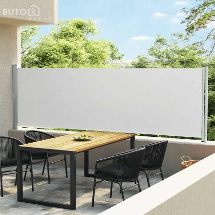 vidaXL krémszínű kihúzható oldalsó terasz-napellenző 140 x 600 cm