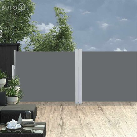 vidaXL antracitszürke kihúzható oldalsó terasz-napellenző 140 x 1200 cm