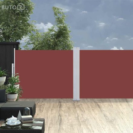 vidaXL barna kihúzható oldalsó terasz-napellenző 140 x 1200 cm