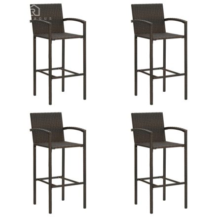 vidaXL 4 db barna polyrattan bárszék