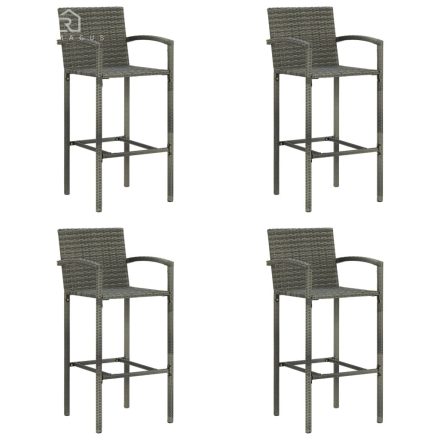 vidaXL 4 db szürke polyrattan bárszék