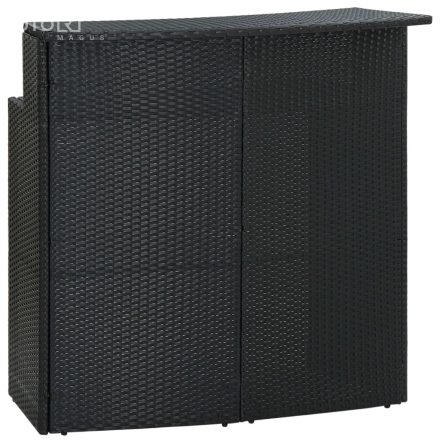vidaXL fekete polyrattan kerti bárasztal 120 x 55 x 110 cm
