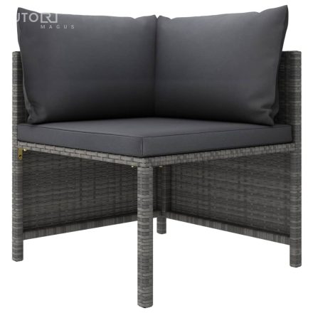 vidaXL szürke elemes polyrattan sarokkanapé párnákkal