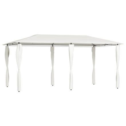 vidaXL krémszínű pavilon oszlop takarókkal 2,98x5,3x2,59 m 160 g/m²