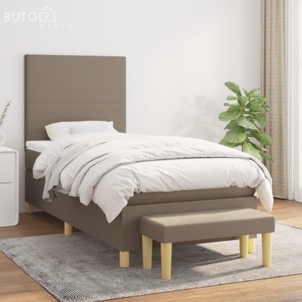 vidaXL tópszínű szövet rugós ágy matraccal 80 x 200 cm
