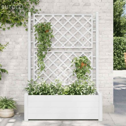 vidaXL fehér polipropilén rácsos kerti ültető 100 x 43 x 142 cm