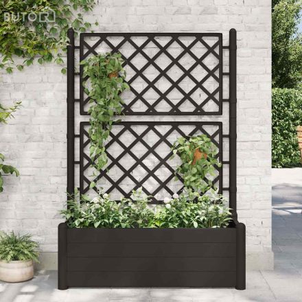 vidaXL antracitszürke polipropilén rácsos kerti ültető 100x43x142 cm
