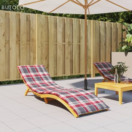 vidaXL piros kockás oxford szövet napozóágy párna 200 x 70 x 3 cm