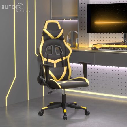 vidaXL fekete és aranyszínű műbőr játékszék