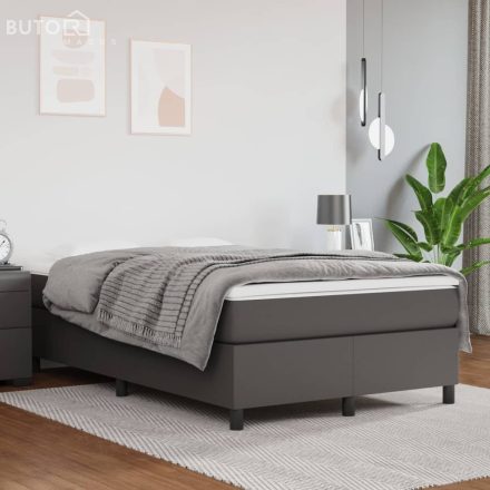 vidaXL szürke műbőr rugós ágy matraccal 120 x 200 cm