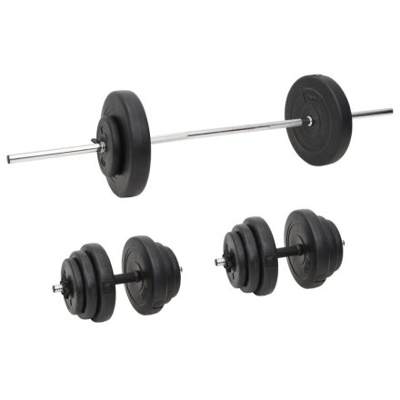 vidaXL egykezes és kétkezes súlyzók súlytárcsákkal 60 kg