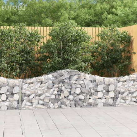 vidaXL 10 db íves horganyzott vas gabion kosár 200x30x60/80 cm