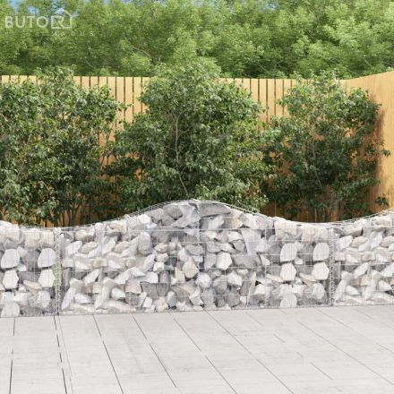 vidaXL 11 db íves horganyzott vas gabion kosár 200x30x60/80 cm