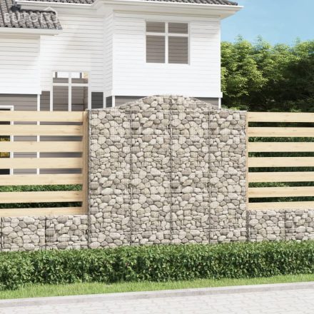 vidaXL 2 db íves horganyzott vas gabion kosár 200 x 30 x 200/220 cm