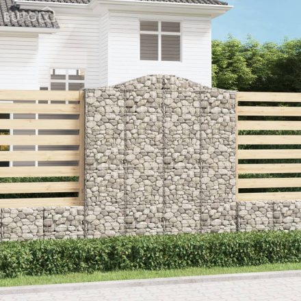 vidaXL 7 db íves horganyzott vas gabion kosár 200x30x220/240 cm