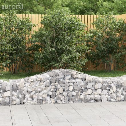 vidaXL 50 db íves horganyzott vas gabion kosár 200x50x40/60 cm