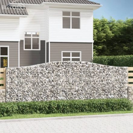 vidaXL 20 db íves horganyzott vas gabion kosár 400x30x140/160 cm