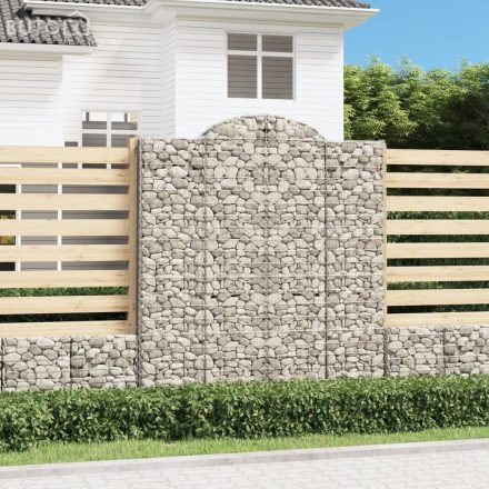 vidaXL 14 db íves horganyzott vas gabion kosár 200x50x220/240 cm