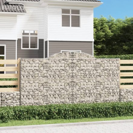 vidaXL 17 db íves horganyzott vas gabion kosár 300x50x160/180 cm
