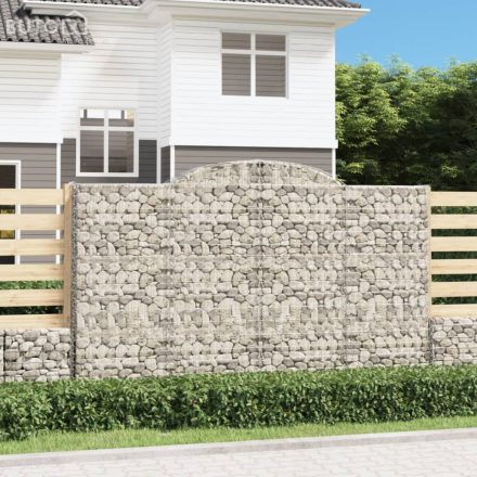 vidaXL 17 db íves horganyzott vas gabion kosár 300x50x180/200 cm