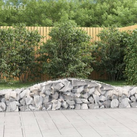 vidaXL 25 db íves horganyzott vas gabion kosár 400x50x40/60 cm