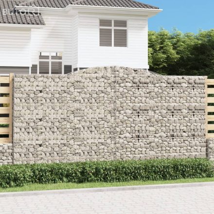vidaXL 15 db íves horganyzott vas gabion kosár 400x50x200/220 cm
