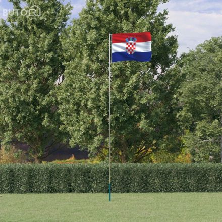 vidaXL alumínium horvát zászló és rúd 5,55 m