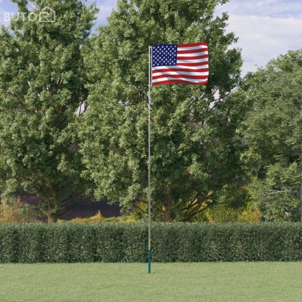 vidaXL amerikai alumínium zászló és rúd 5,55 m