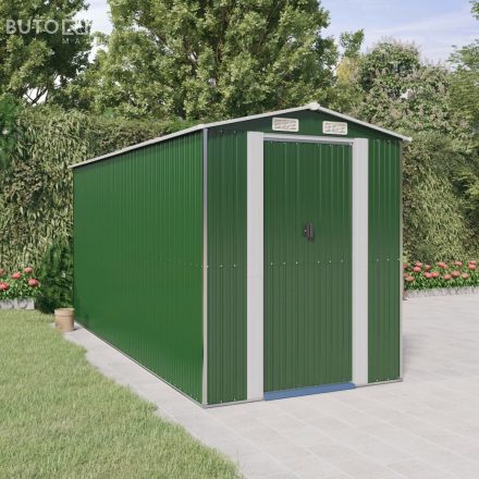 vidaXL zöld horganyzott acél kerti fészer 192x440x223 cm