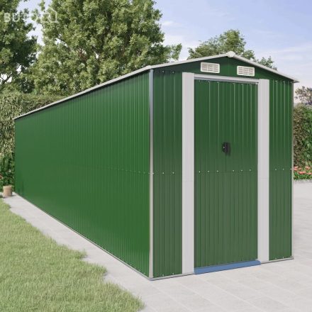 vidaXL zöld horganyzott acél kerti fészer 192x855x223 cm