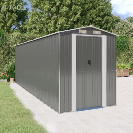 vidaXL világosszürke horganyzott acél kerti fészer 192 x 606 x 223 cm