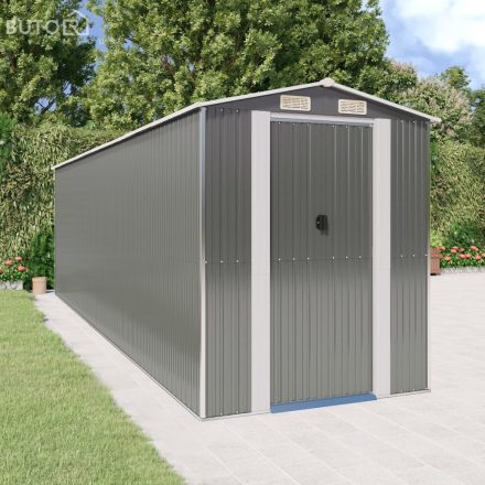 vidaXL világosszürke horganyzott acél kerti fészer 192 x 689 x 223 cm