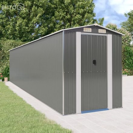 vidaXL világosszürke horganyzott acél kerti fészer 192 x 855 x 223 cm