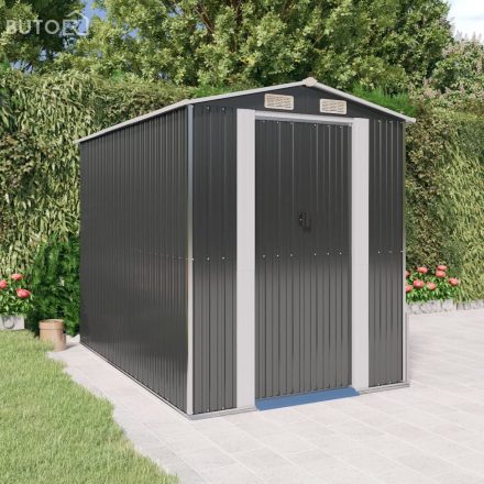 vidaXL antracitszürke horganyzott acél kerti fészer 192 x 274 x 223 cm