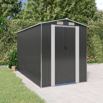vidaXL antracitszürke horganyzott acél kerti fészer 192 x 357 x 223 cm