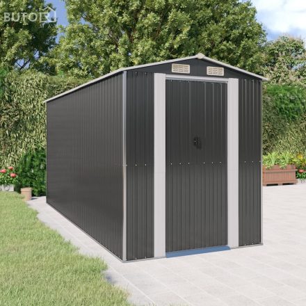 vidaXL antracitszürke horganyzott acél kerti fészer 192 x 440 x 223 cm