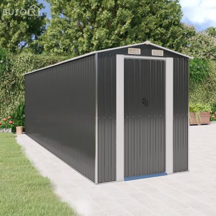 vidaXL antracitszürke horganyzott acél kerti fészer 192 x 606 x 223 cm