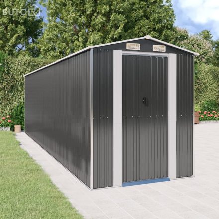 vidaXL antracitszürke horganyzott acél kerti fészer 192 x 689 x 223 cm