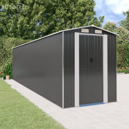 vidaXL antracitszürke horganyzott acél kerti fészer 192 x 772 x 223 cm