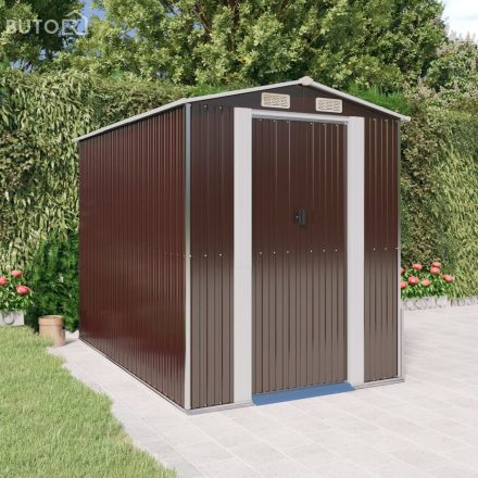 vidaXL sötétbarna horganyzott acél kerti fészer 192 x 274 x 223 cm