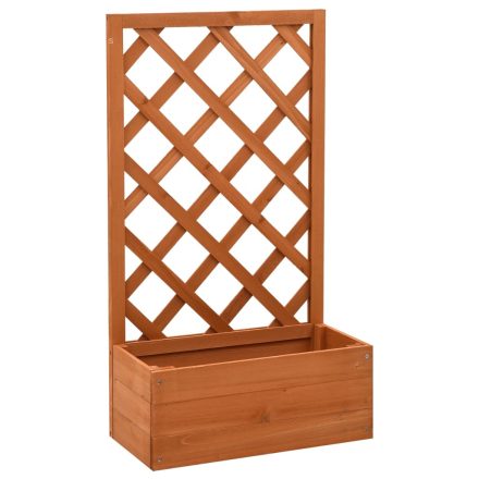 vidaXL narancssárga tömör fenyőfa rácsos kerti ültetőláda 50x25x90 cm 