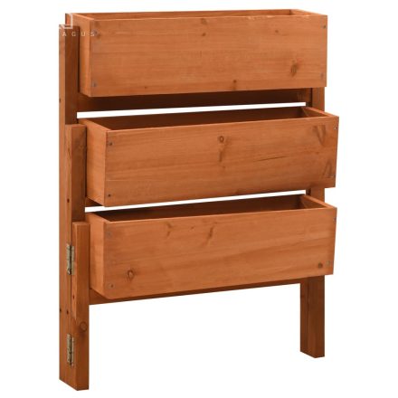 vidaXL narancssárga tömör fenyőfa összecsukható kerti ültetőláda 60x14x75 cm 