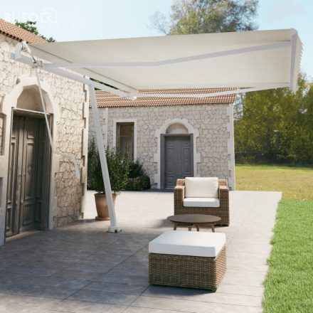 vidaXL fehér vas napellenzőrúdszett 450 x 245 cm 