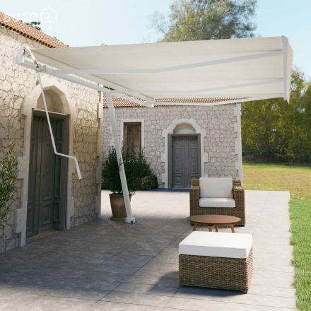 vidaXL fehér vas napellenzőrúdszett 600 x 245 cm 