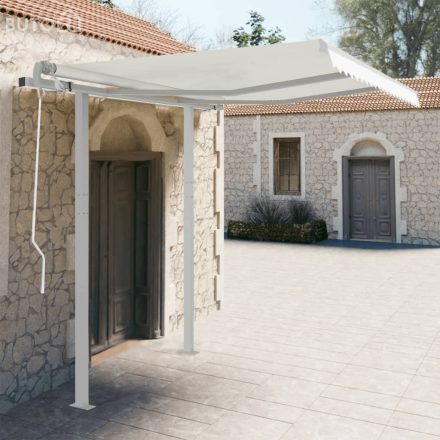vidaXL fehér vas napellenzőrúdszett 300 x 245 cm 