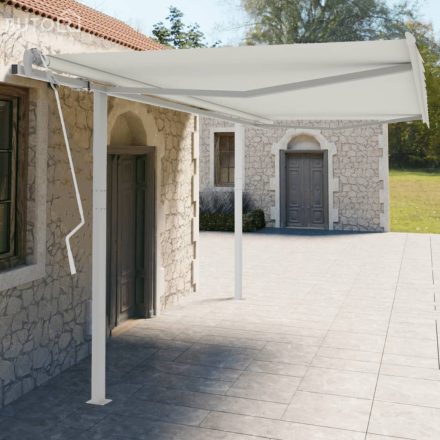 vidaXL fehér vas napellenzőrúdszett 450 x 245 cm 
